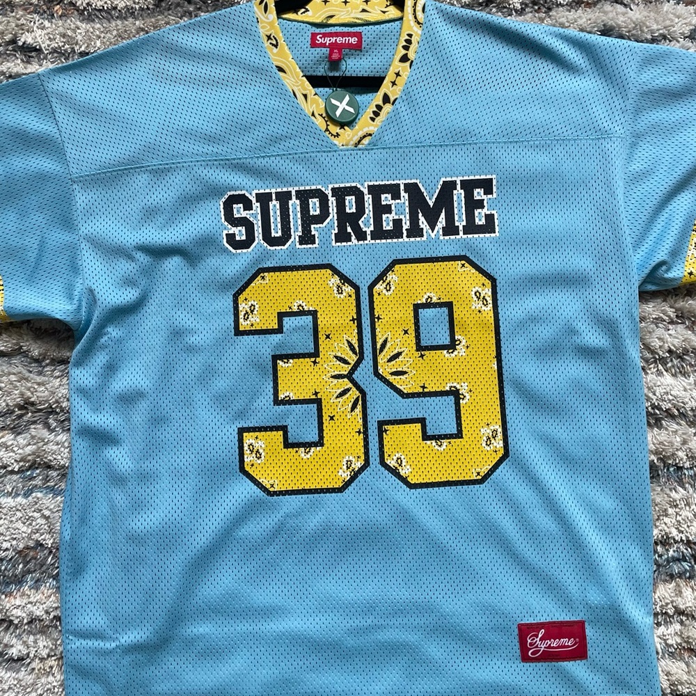 Supreme Teal and Yellow Sports Jersey